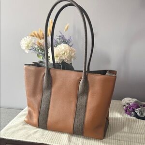 Michael Kors Tan and Gray Tote Bag
